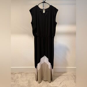 Chico’s Elegant Black and White Sleeveless Maxi Dress Size 3